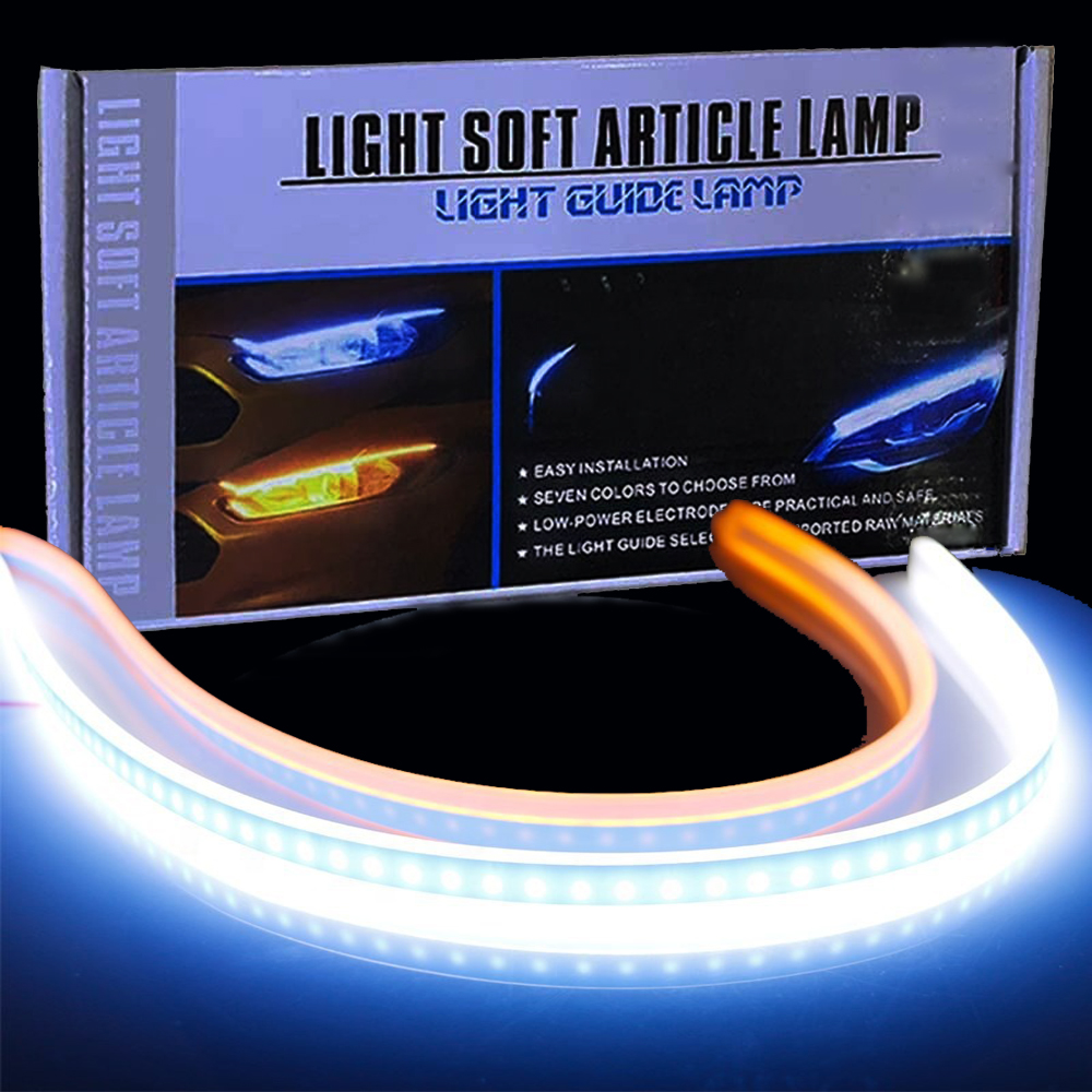 Doxmall 2Pcs Flexible MultiColor LED Headlight Surface Strip RGB Tube