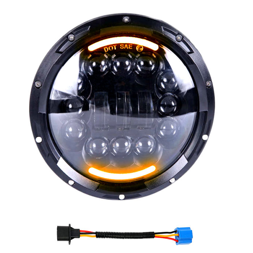 Doxmall E9 DOT SAE 7″ LED Headlight Motorcycle Projector Black with