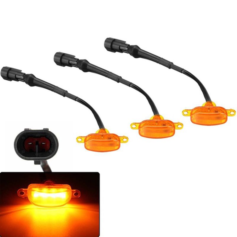 Doxmall 3 Pack Amber Lens Front Grille Driving Light Kit Lights for