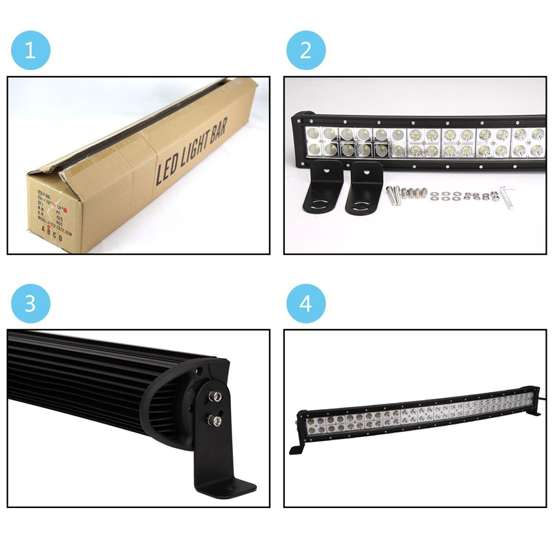 Doxmall 42 Inch Curved Work Light Bar 240W with 10ft Wiring Harness