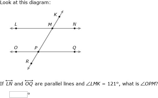IXL Transversals of parallel lines find angle measures Grade 7 math