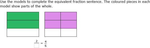 IXL | Find equivalent fractions using area models: two models | Grade 3