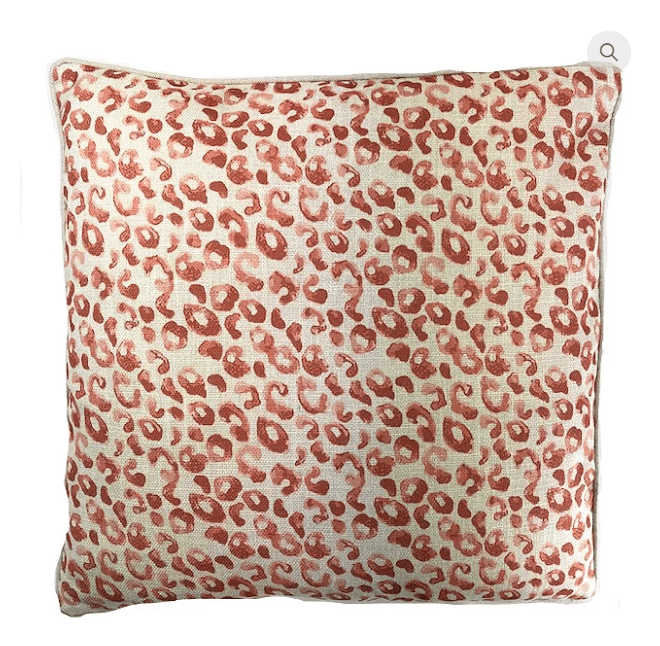 Coral Leopard Print Pillow Cabana Home