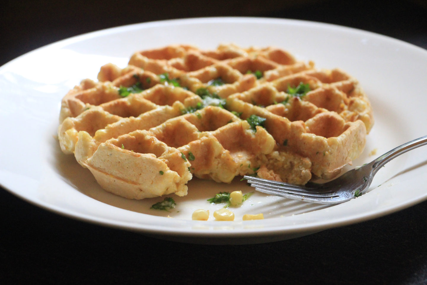 Savory Corn Waffles with Cilantro Butter from Carter House Inns CABBI