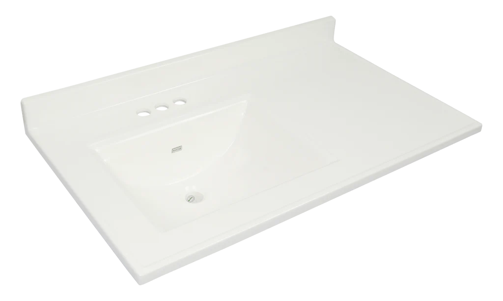 Pronto Vanity White 22'' x 37'' Top Left Offset To Go