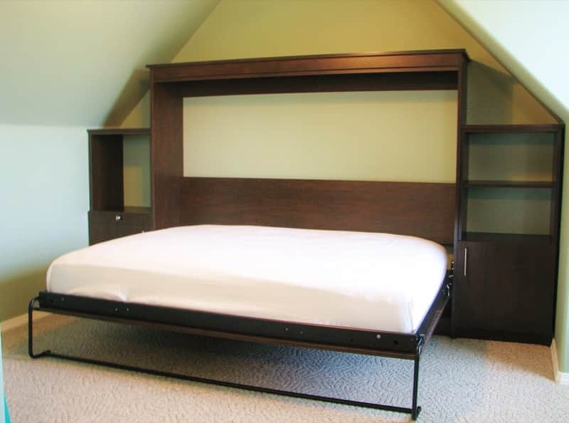 King wall bed with sofa storage Murphy bed Systems