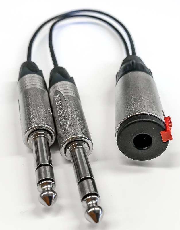 1 Female TRS to 2 Male TRS YCable Cable Factory