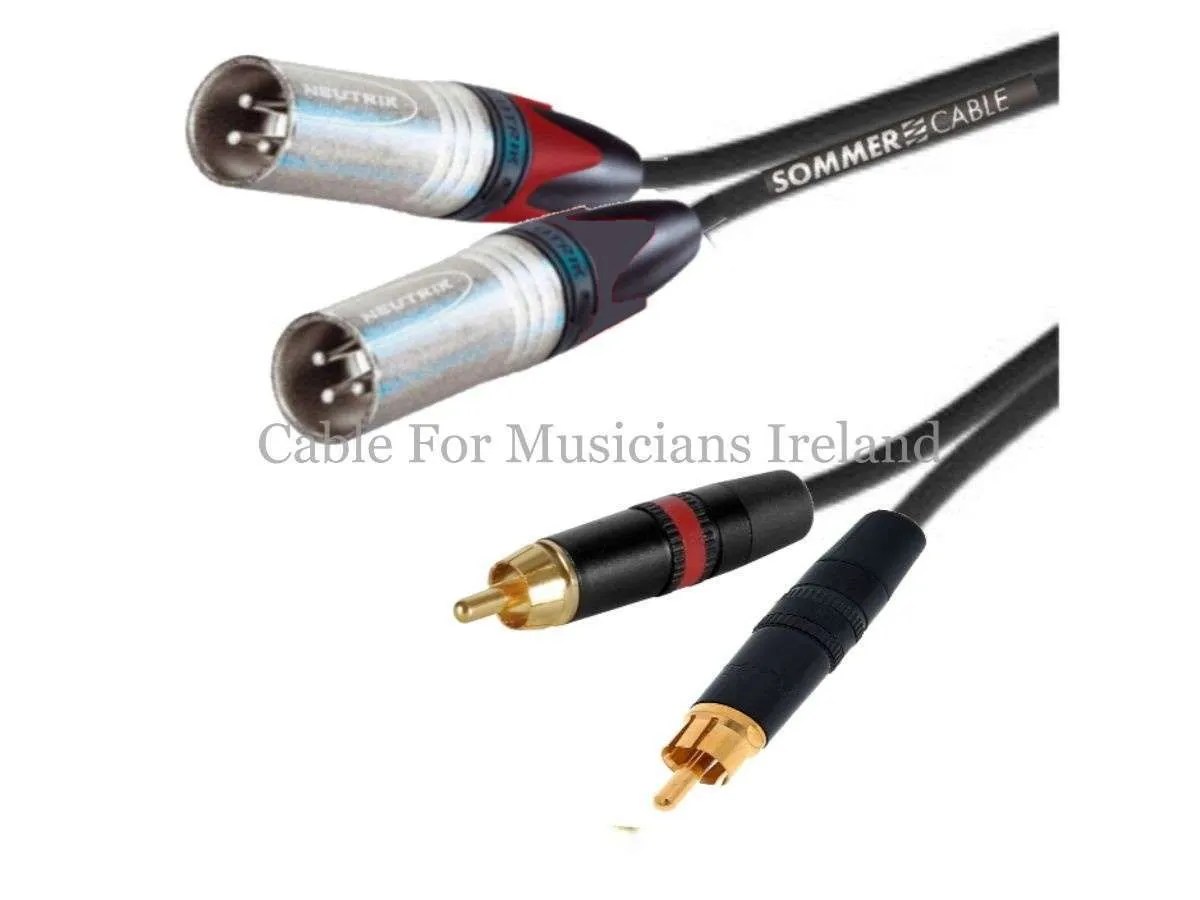 Neutrik Twin Audio RCA/Phono To XLR Male Cable