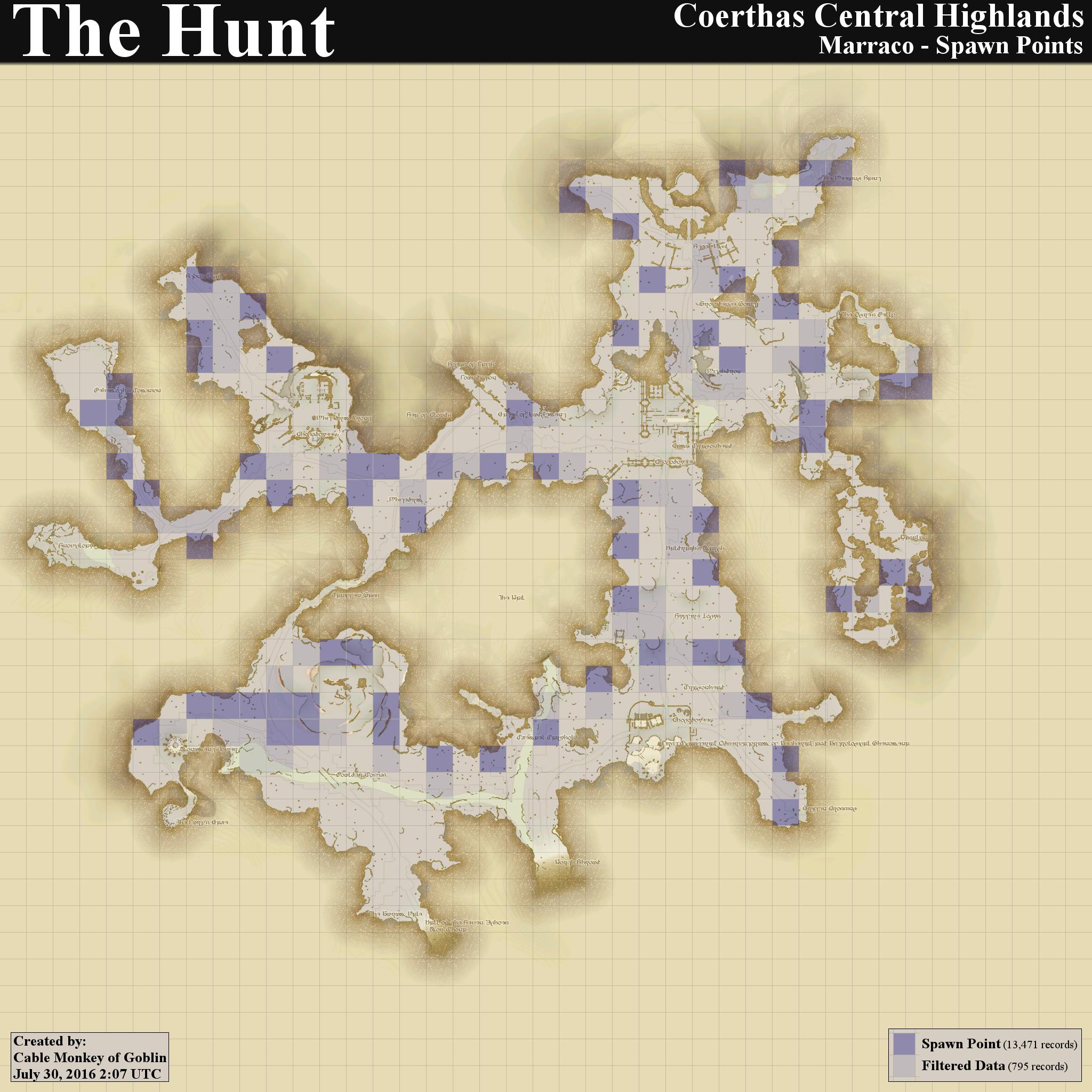 Final Fantasy XIV Hunt Maps