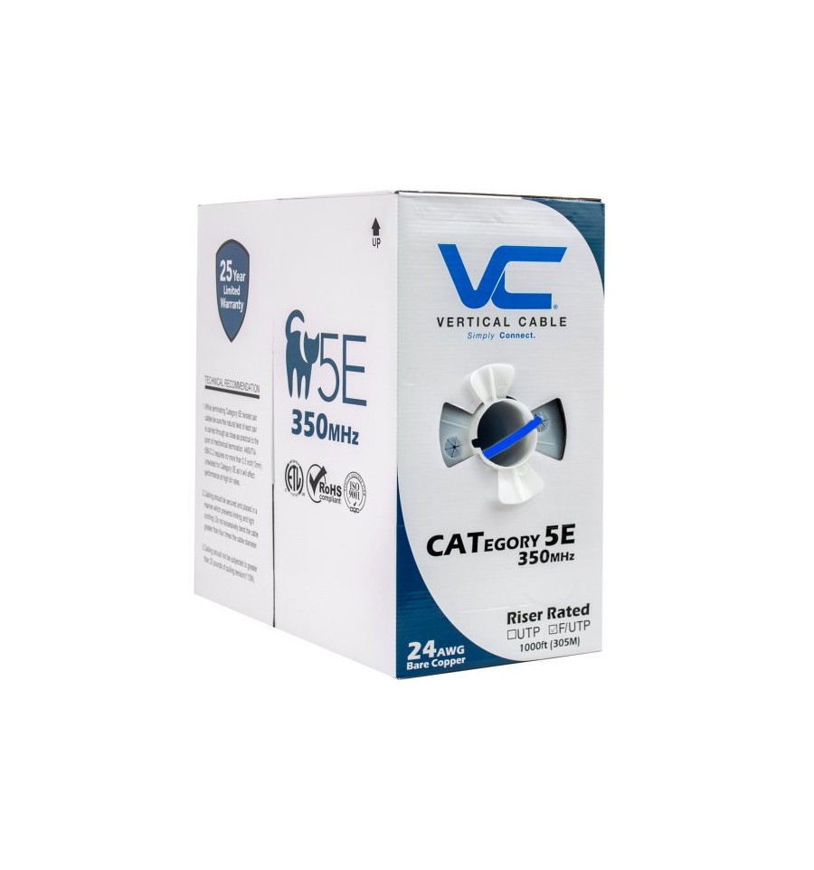 1000Ft Cat5e Plenum Shielded Bulk Cable