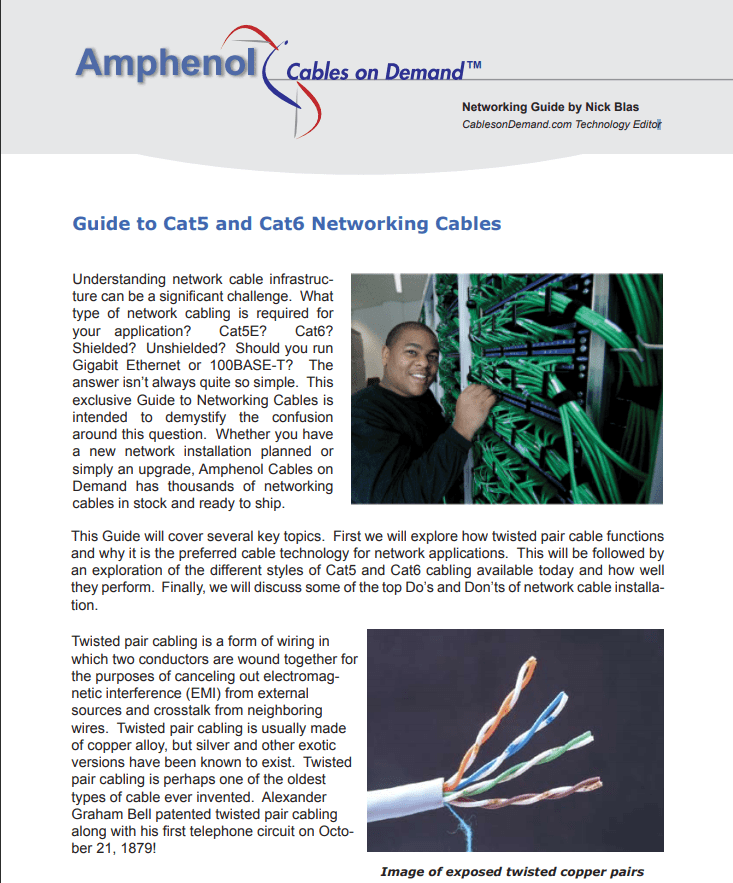 Cables on Demand Network Cable Guide (CAT5e/6/6a) • The "Ask the Cable