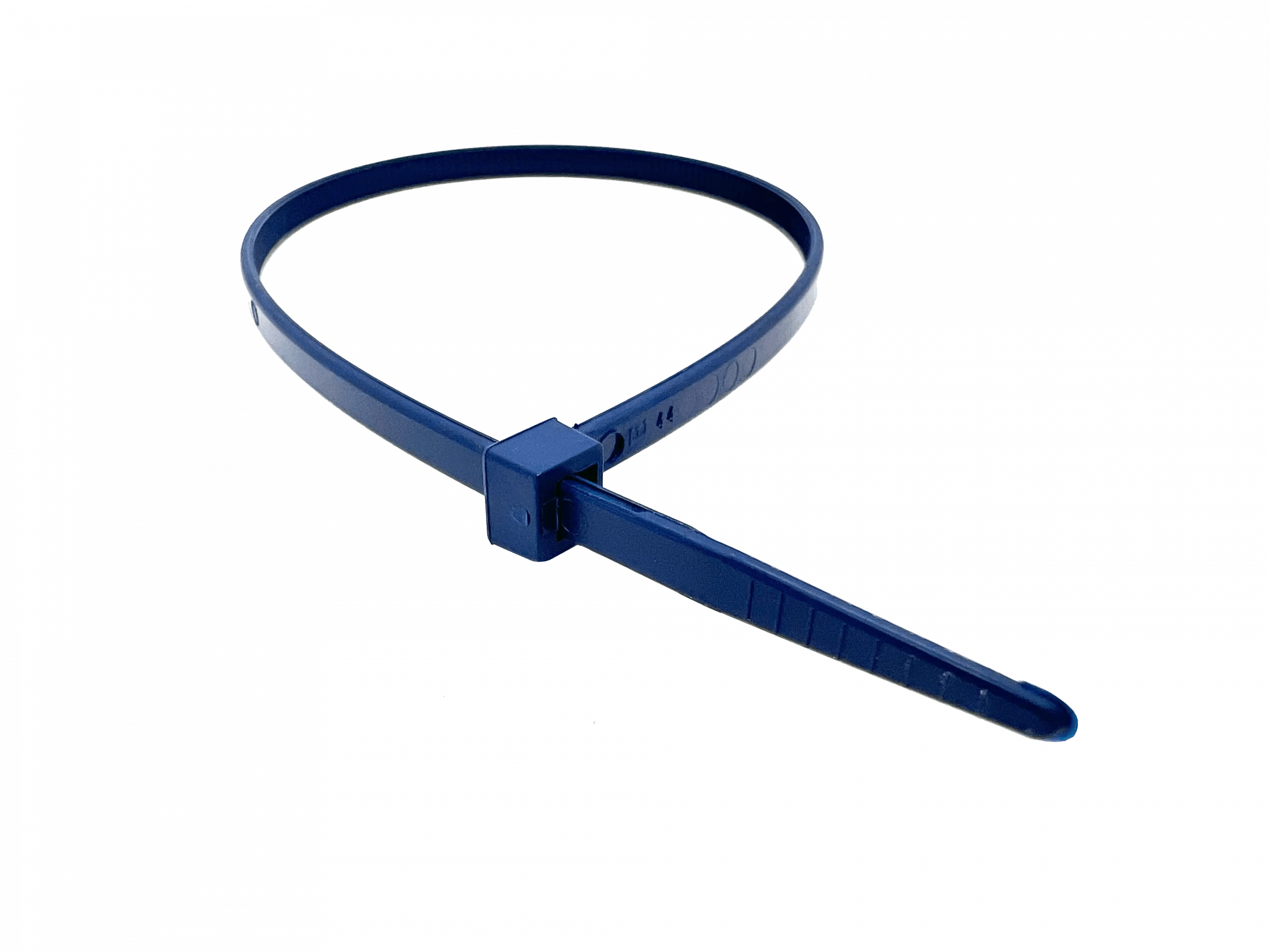 200mm long x 4.5mm wide blue metal detectable nylon cable ties (100pk