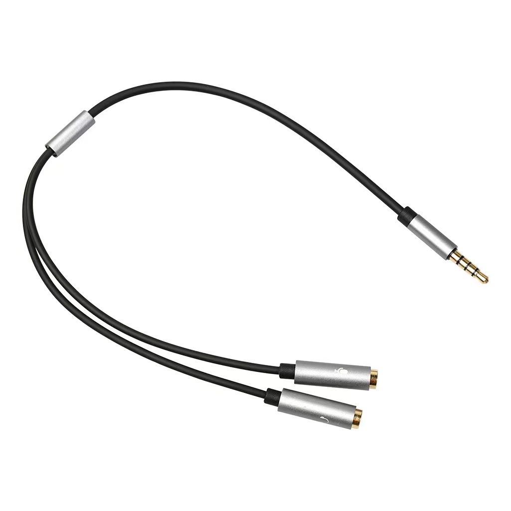 3.5mm Stereo Audio Y Splitter Cable 4Pole Male to 2Female Port Audio