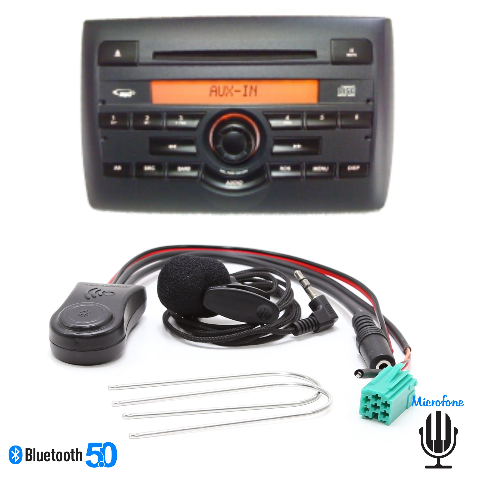 Interface Bluetooth Auxiliar para Rádio Original da Fiat Stilo Cabo