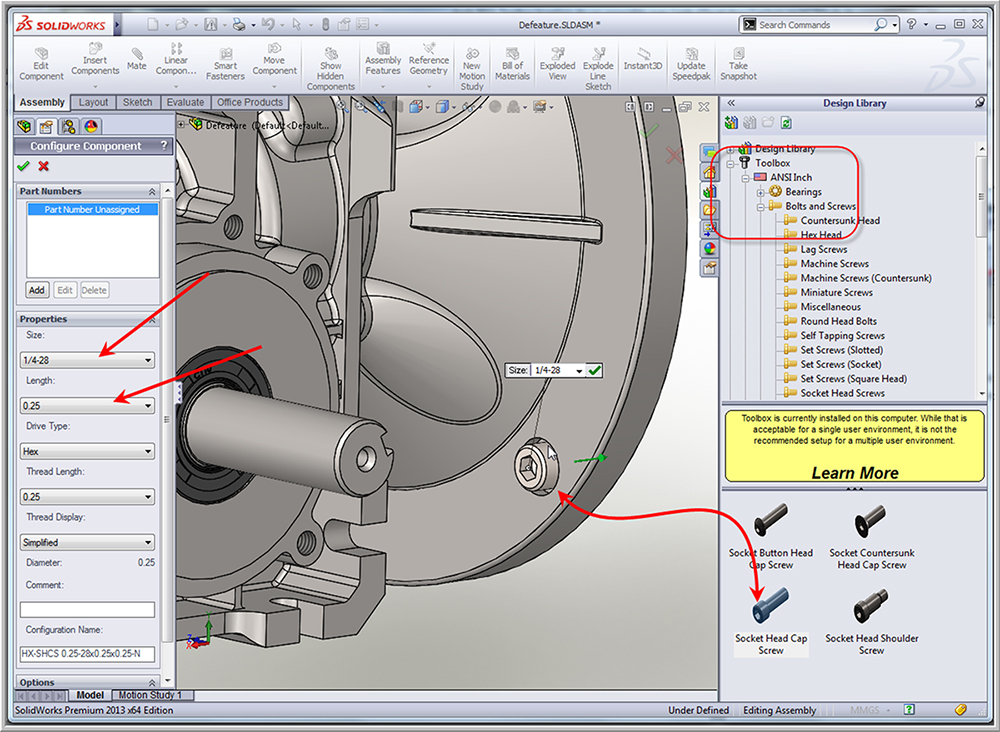 Khắc Phục Lỗi Thiếu Thư Viện ToolBox Trên Solidworks Cách Dùng