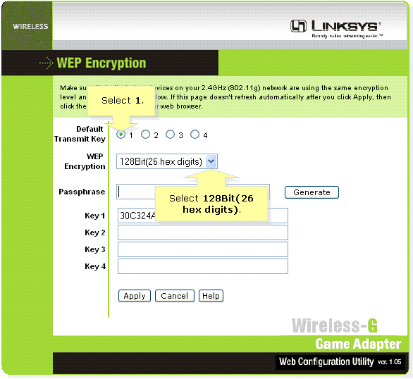 Linksys Official Support SettingUp 128Bit WEP Wireless Security on
