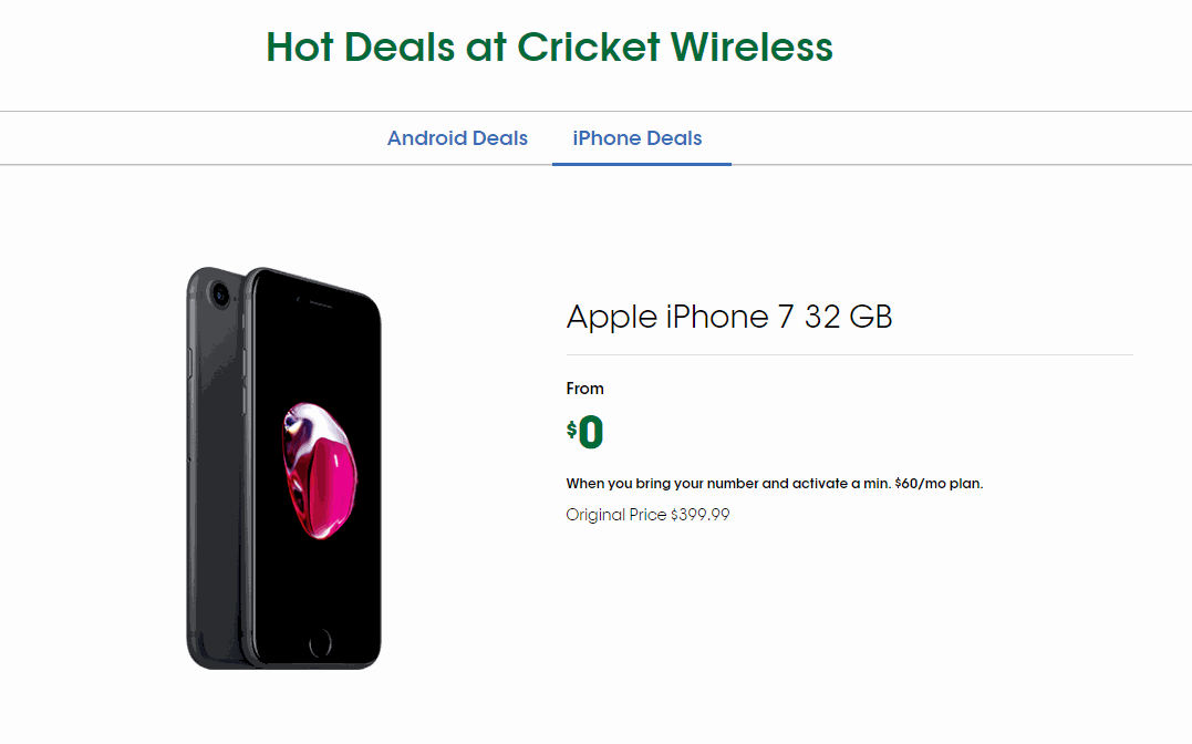 Cricket Wireless's Latest Deals Include A Free iPhone 7
