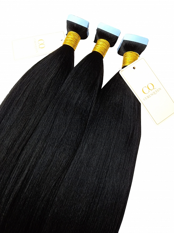 Light Yaki Tape In Hair Extensions Home CurlsQueen