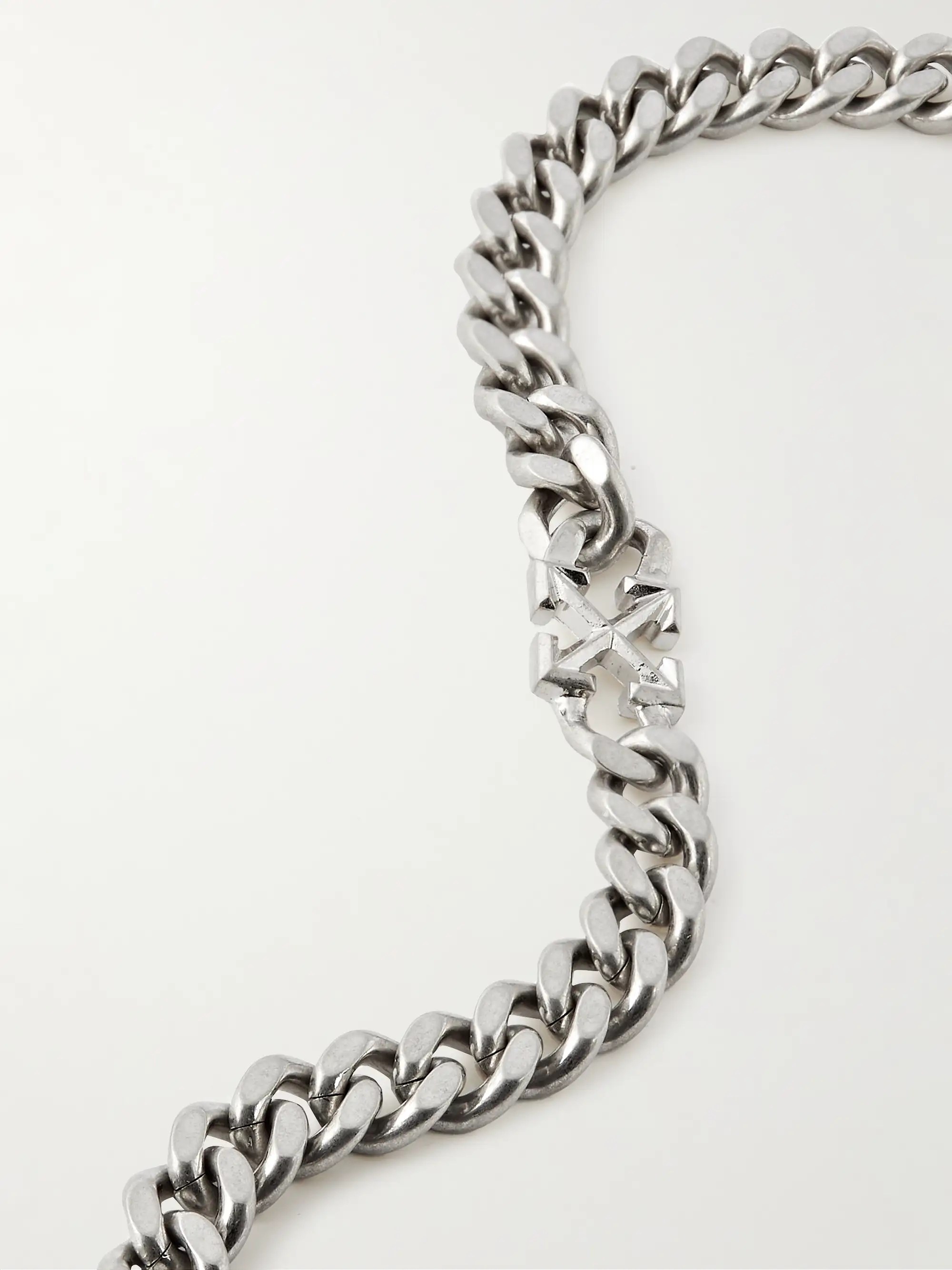 Silver SilverTone Chain Necklace OFFWHITE MR PORTER