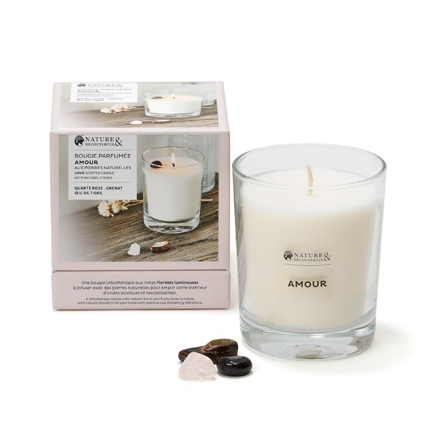 Bougie parfumée Amour pierres naturelles Nature & Découvertes