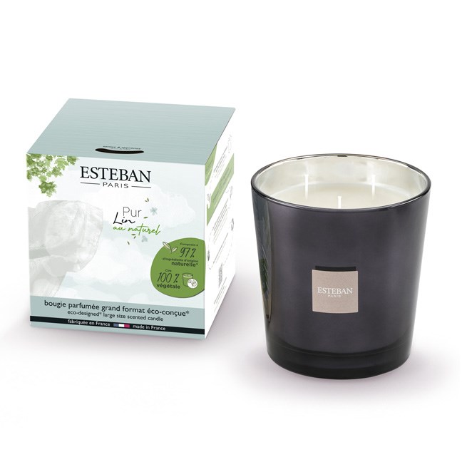 Grande bougie parfumée Pur lin Nature & Découvertes