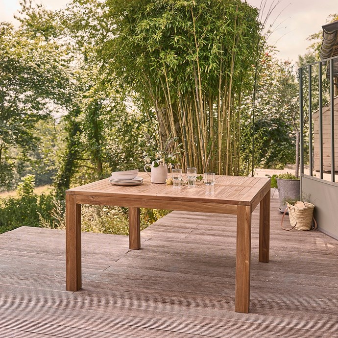 Table de jardin teck carrée 6 à 8 places Nature & Découvertes