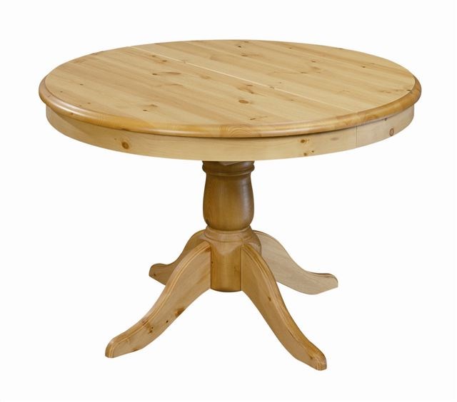 Table ronde en pin massif avec rallonge Nature & Découvertes