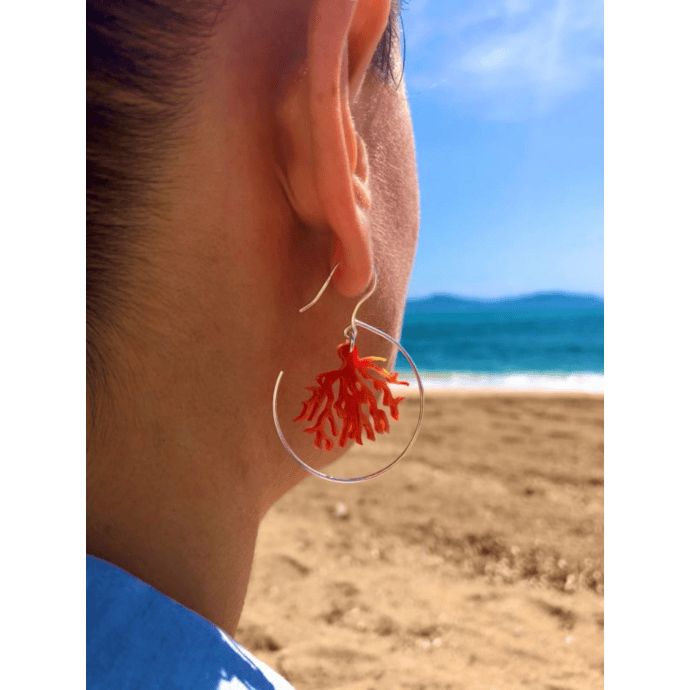 Boucles corail plastique recyclé Nature & Découvertes