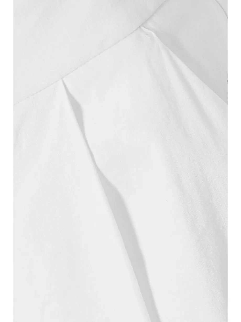 White Eric pleated linenblend wideleg pants Alice + Olivia NETAPORTER