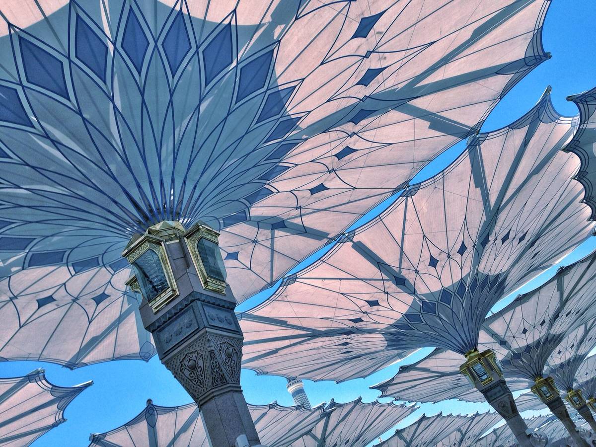 The Giant Umbrellas That Protect Pilgrims at the Medina Haram Piazza in