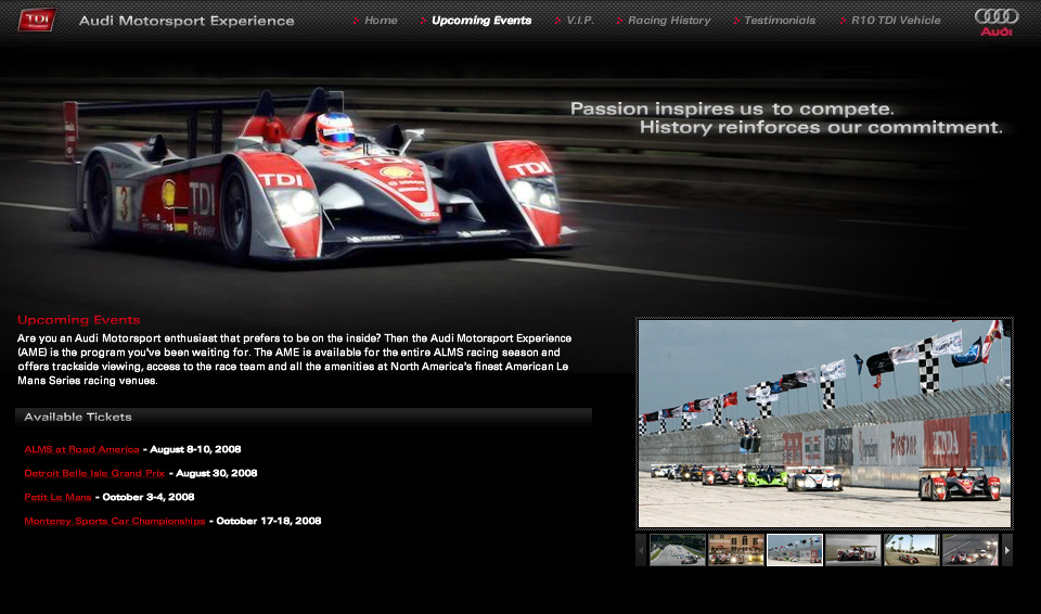 Cacheflowe Code Web Audi Motorsport Experience