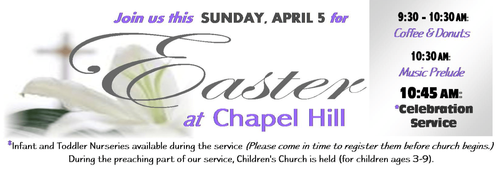 Easter Ad 2015 CHURCH AT CHAPEL HILL