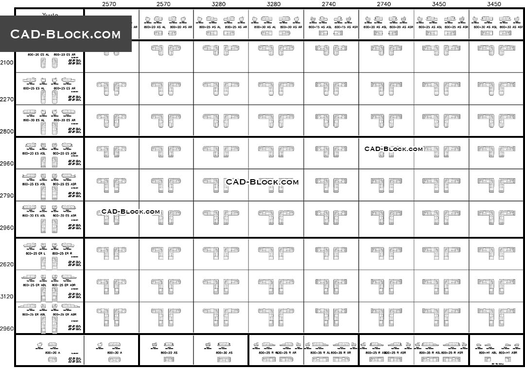 Modular Corner Sofas free CAD blocks, AutoCAD drawings download