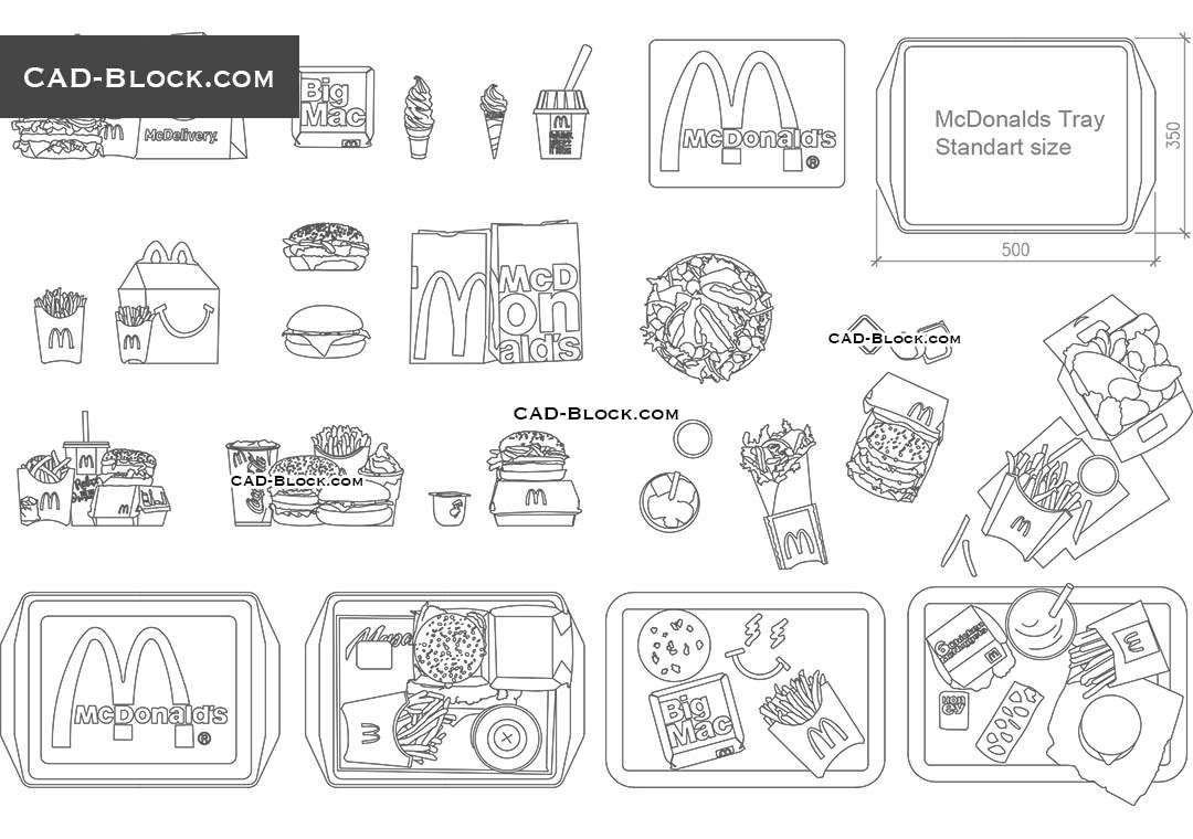 McDonald's Menu Vector Images, DWG File