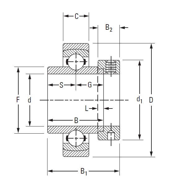 Part Number SMN215KS, Fafnir® Eccentric Locking Collar Ball Bearings On
