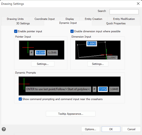 Dynamic input in “Autocadlike” program called AViCAD CADavenue