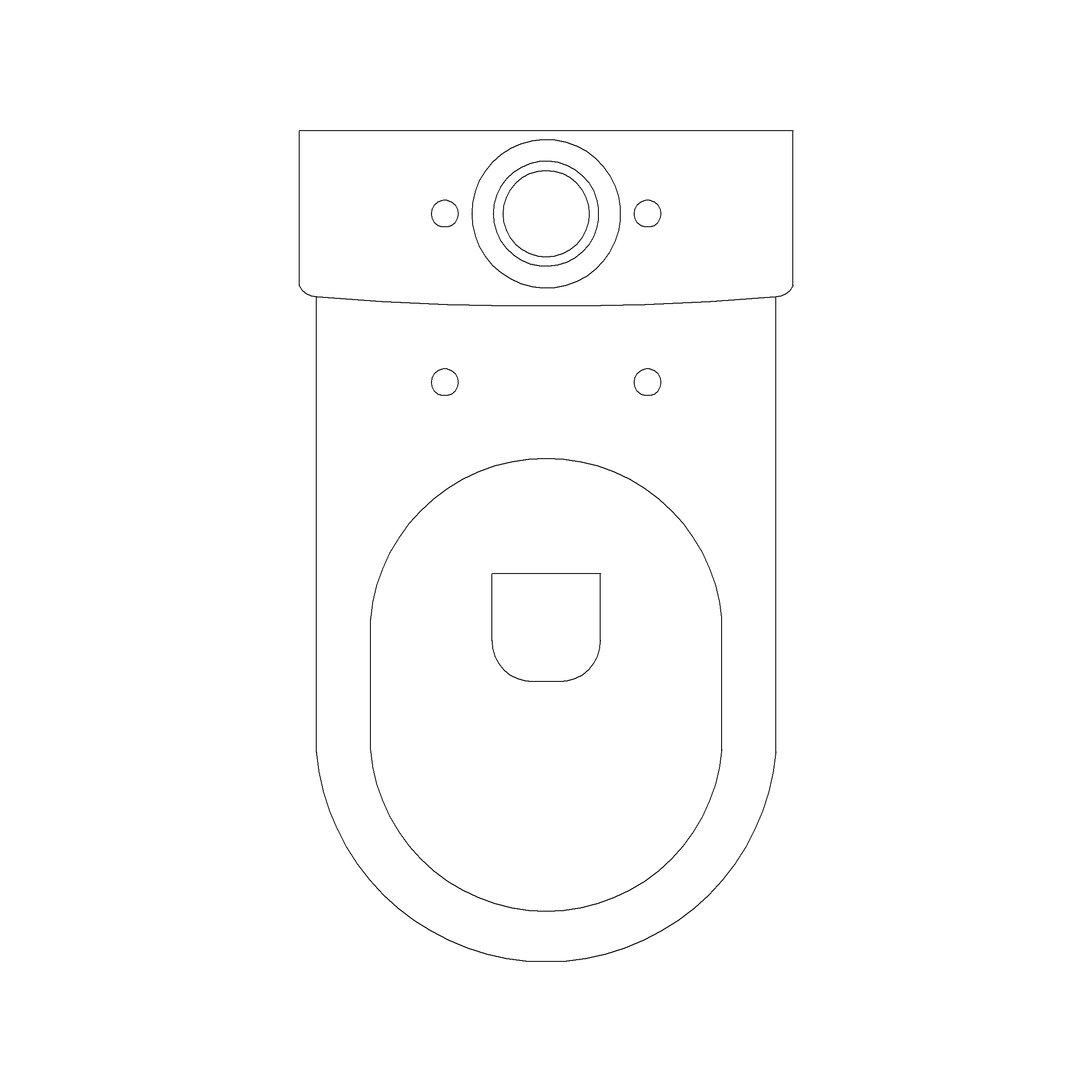 Western Toilet 2D Top View Cadblockdwg