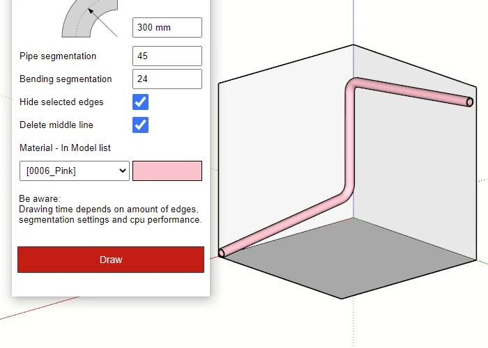 How to create curved pipe in SketchUp?