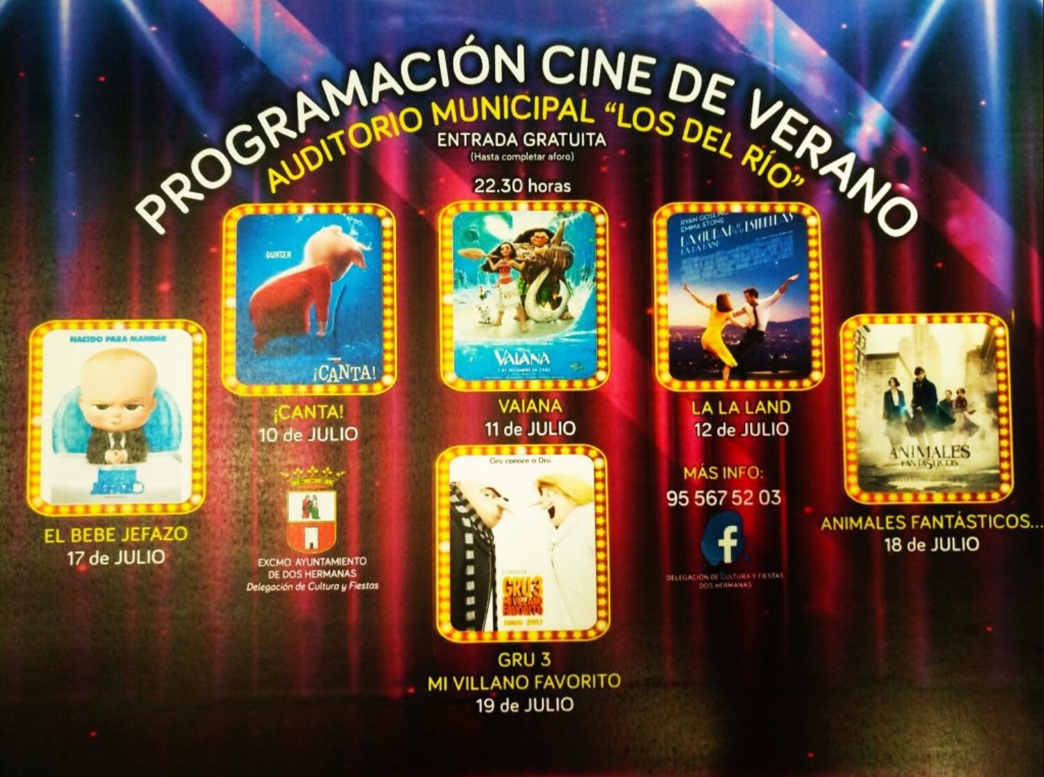 Dos Hermanas tendrá cine de verano en el Auditorio ‘Los del Río’ un año