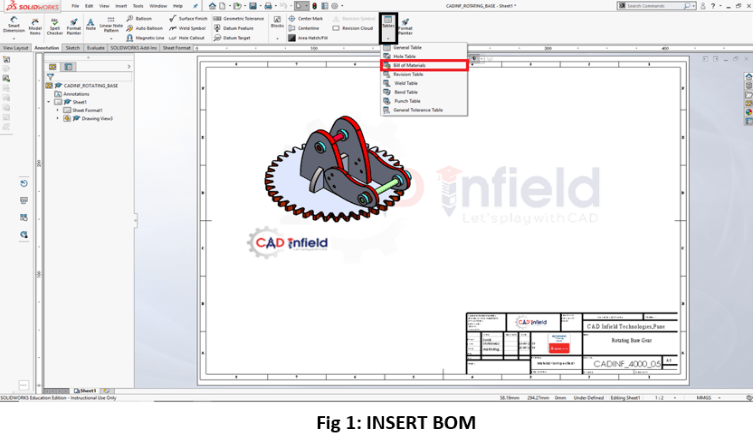 Customize Bill Of Material Template Using Solidworks - Cad Infield