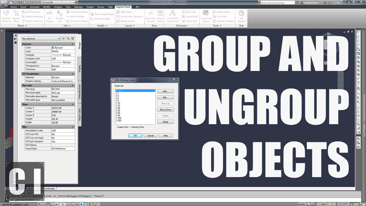 Autocad Tutorial How To Group And Ungroup Objects CAD Intentions