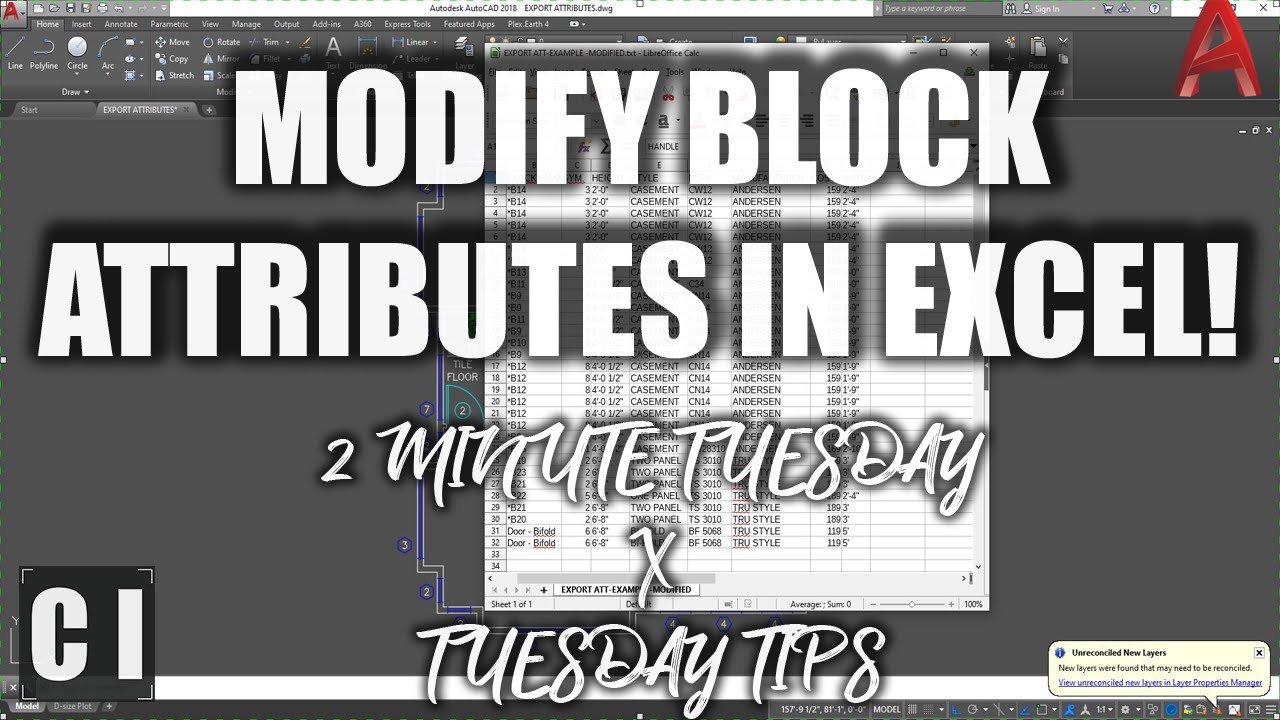 AutoCAD How To: Edit Block Attributes in Excel: Import/Export Attributes -  2 Minute Tuesday | CAD Intentions