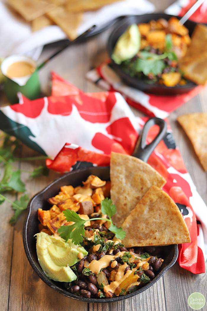 Sweet potato black bean hash with chipotle crema Cadry's Kitchen