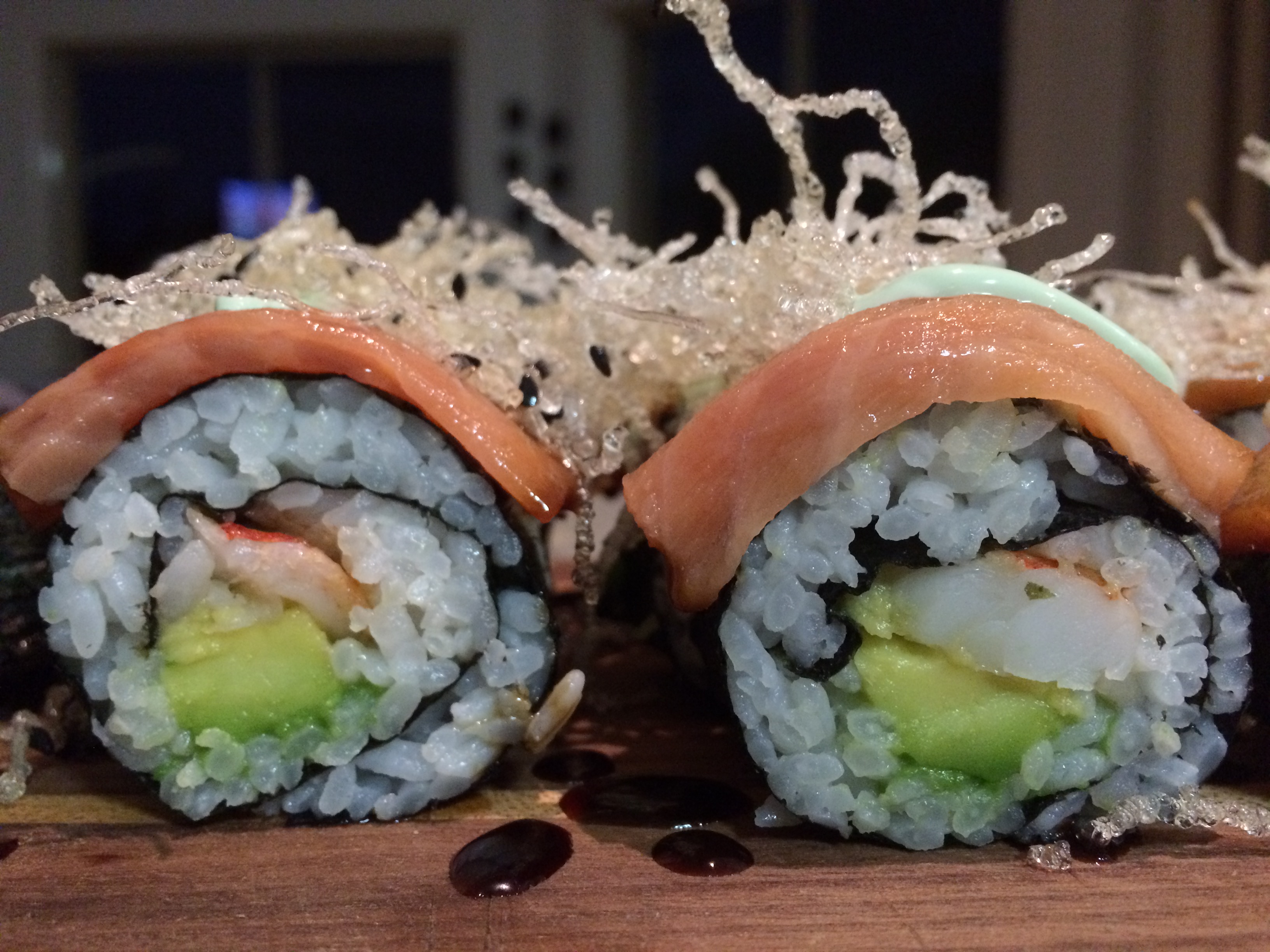 Salmon, Prawn and Avocado Sushi