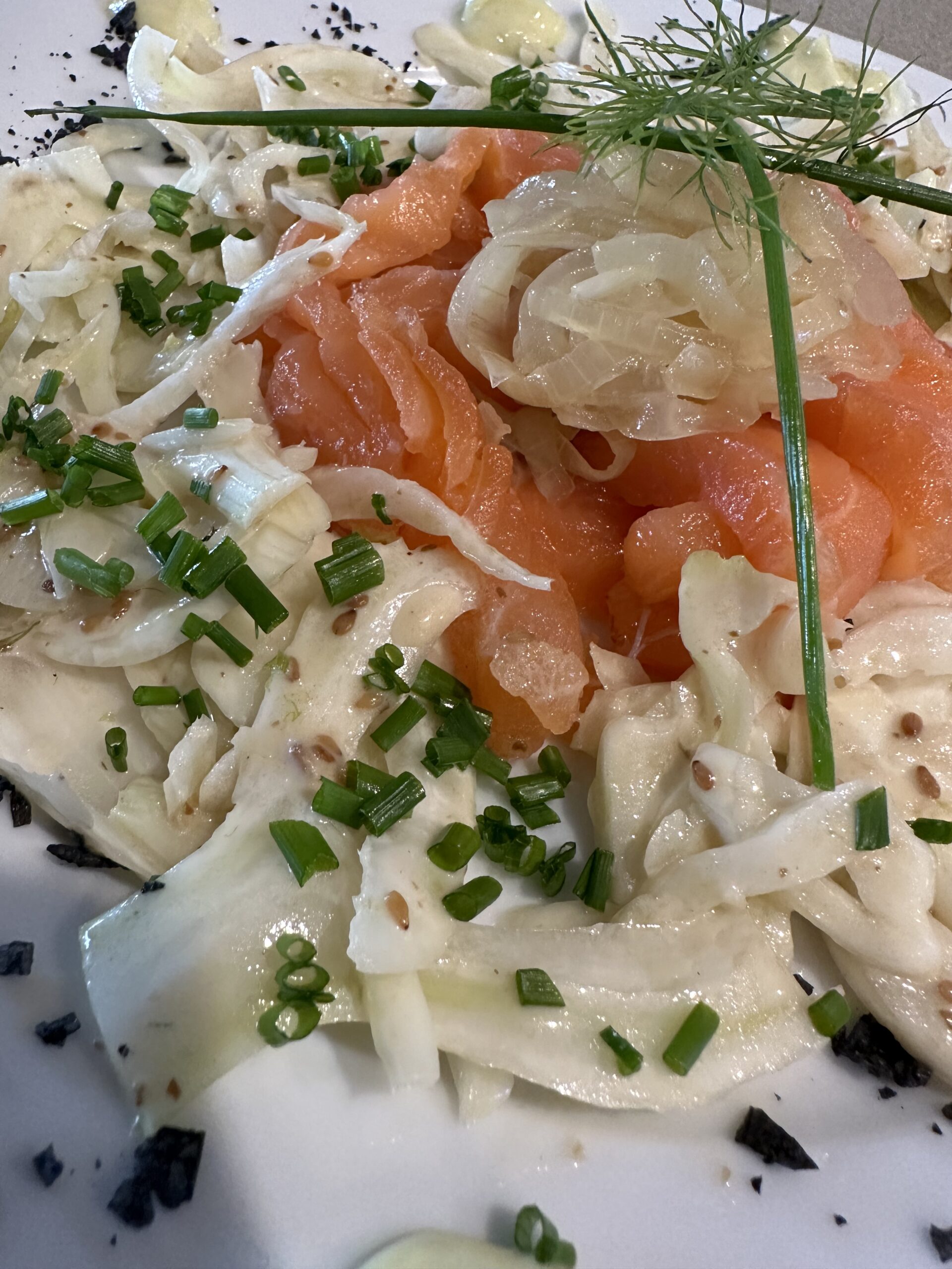 Salmon Carpaccio with Fennel Salad & Sweet Onions