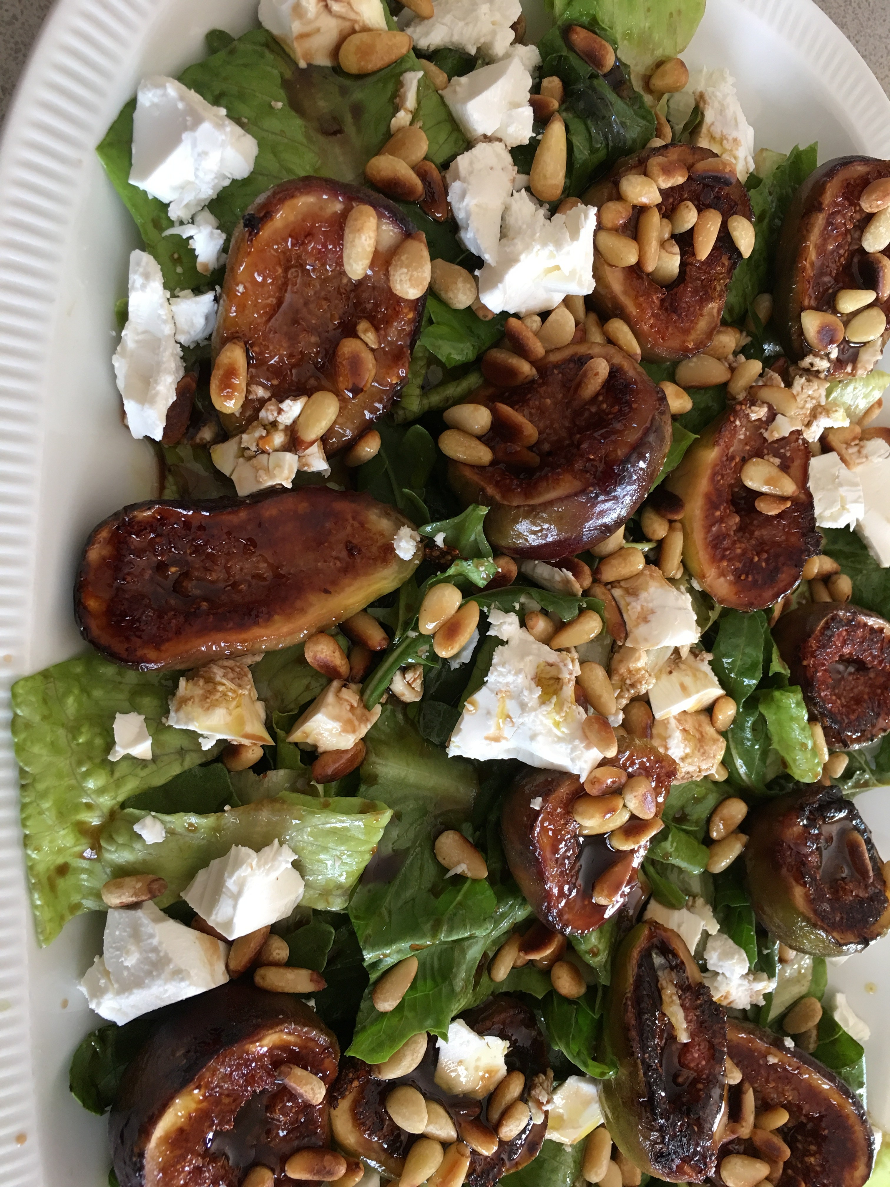 Glazed Fig Salad with Feta and Pine Nuts