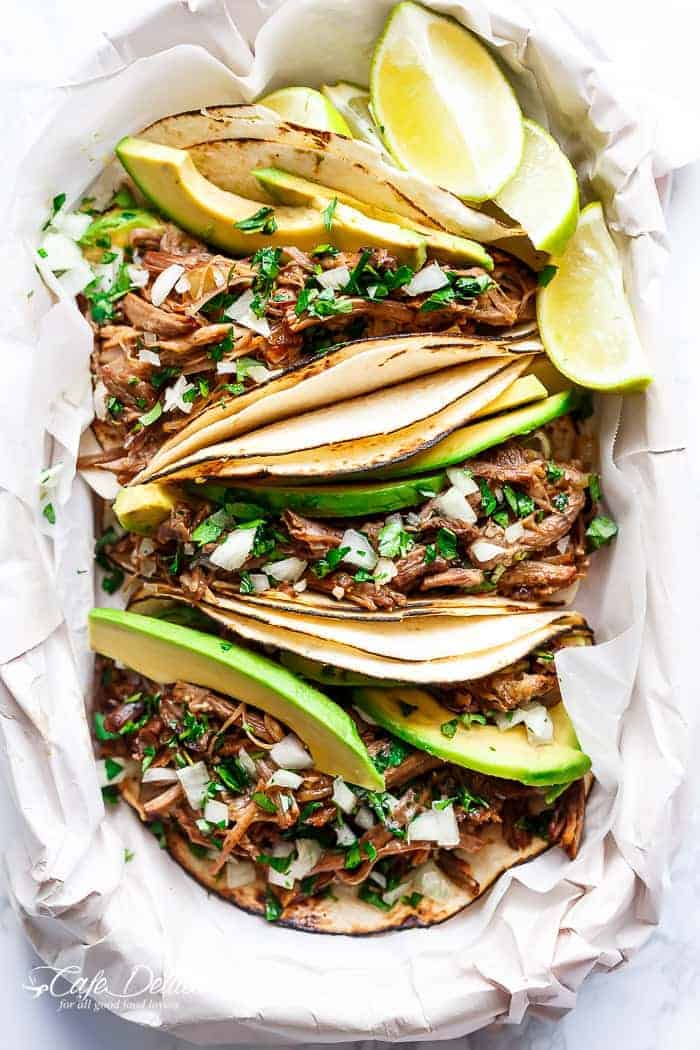 Slow Cooker Barbacoa Short Rib Tacos Cafe Delites