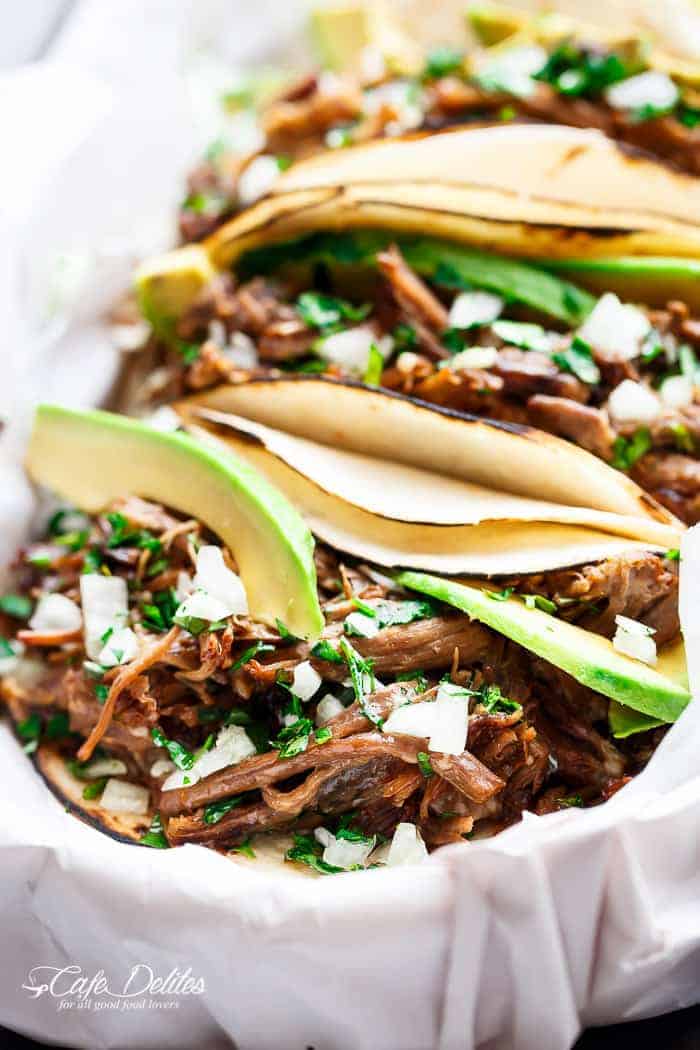 Slow Cooker Barbacoa Short Rib Tacos Cafe Delites