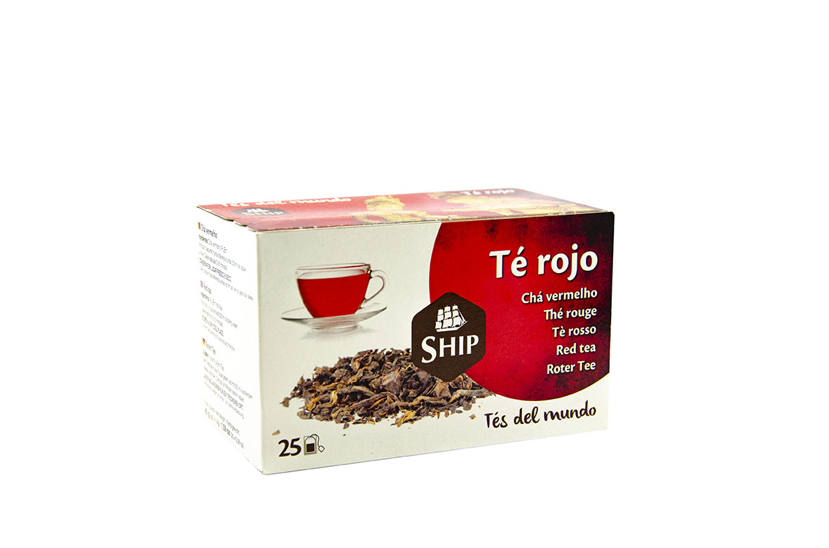 Caja ship té rojo 25 sobres de 1,8g bio Cafés Celdrán