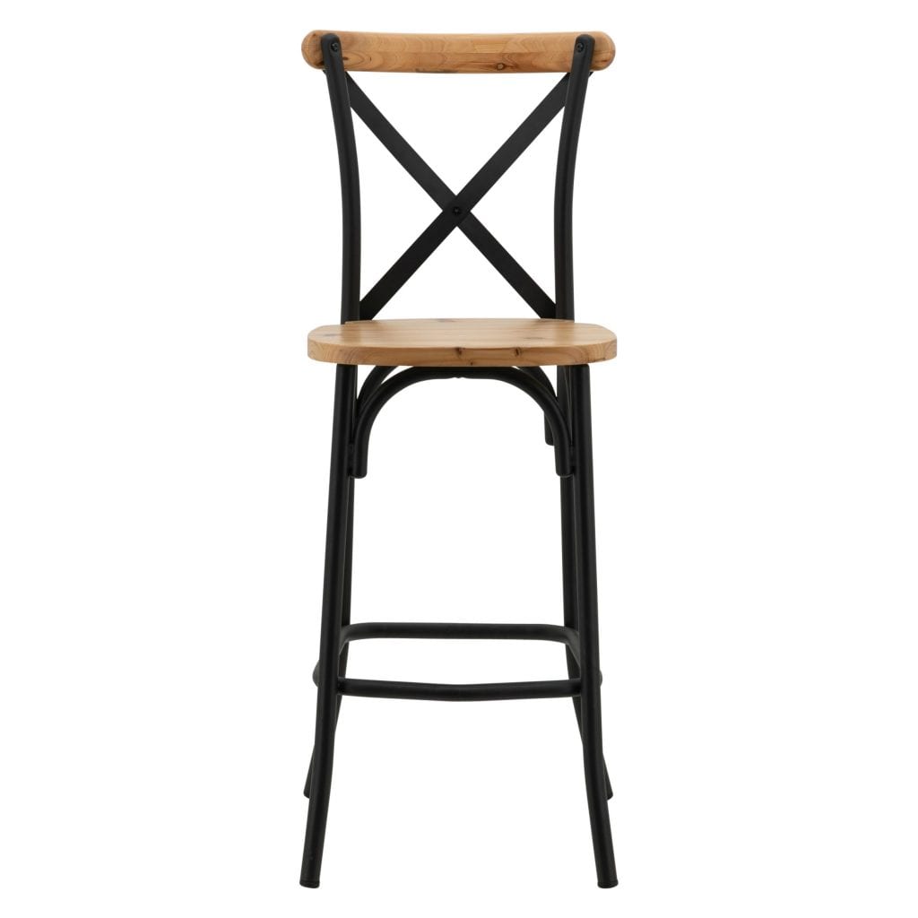 Cross Back Stool Natural Timber Cafe Solutions